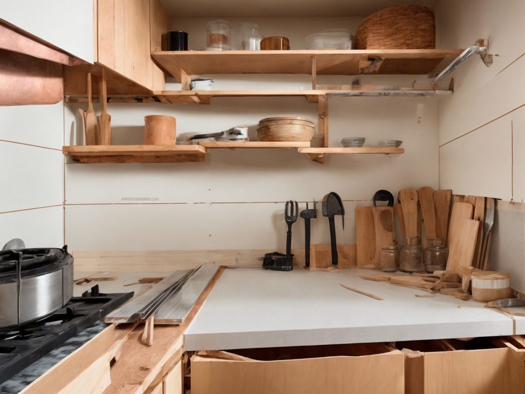 Kitchen remodel showing electrical and plumbing rough-ins being coordinated