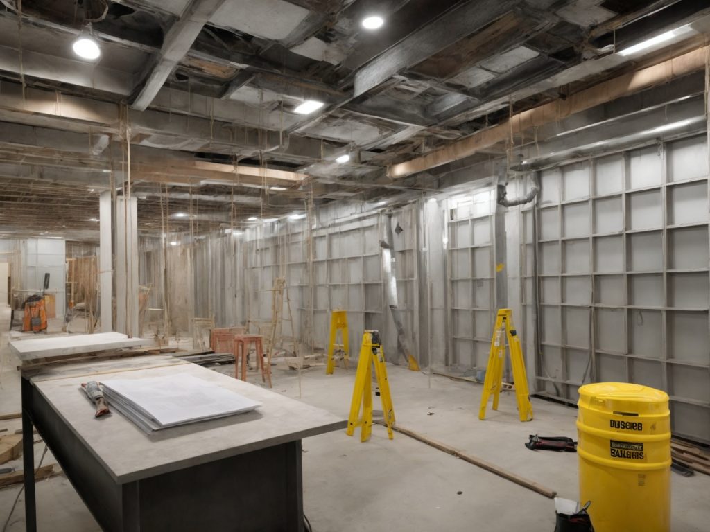 Commercial buildout with electrical and plumbing systems planned together